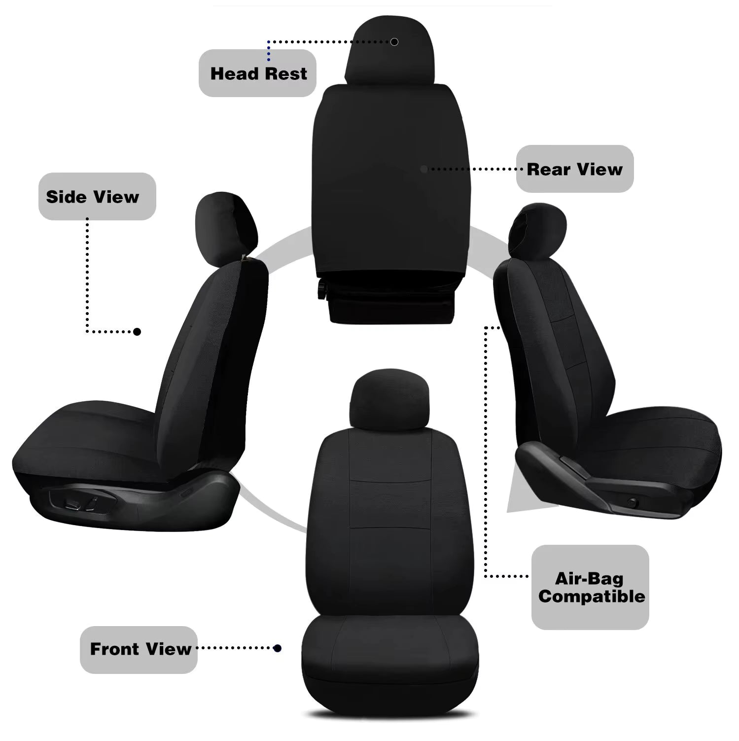 Breathable and Durable Comfortable Sedan Soft Five-Seater Covers